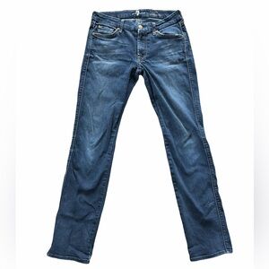 7 For All Mankind Women's Straight Leg Blue Jeans